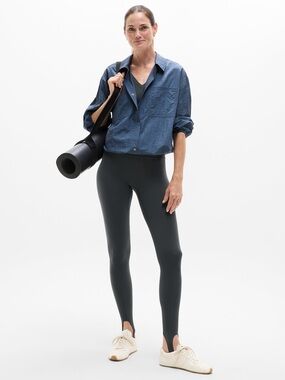 ✨Athleta Transcend Stirrup Tight Leggings Dark Gray Size XS
